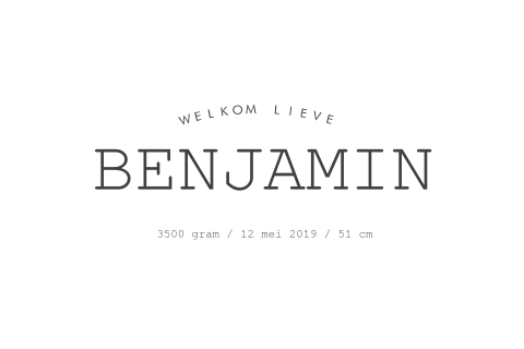 Geboortekaartje Benjamin