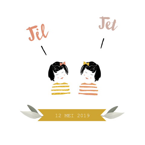 Geboortekaartje Jil en Jet