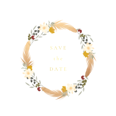 Save the Date Bohemian Indian Summer goudfolie