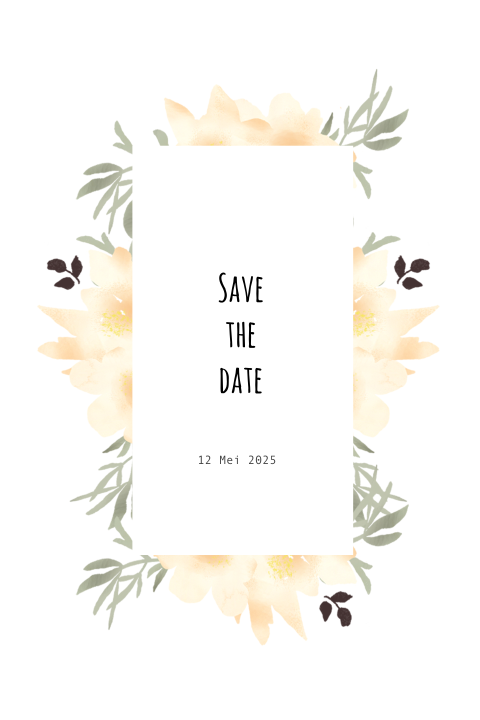 Save the Date boho bloemen